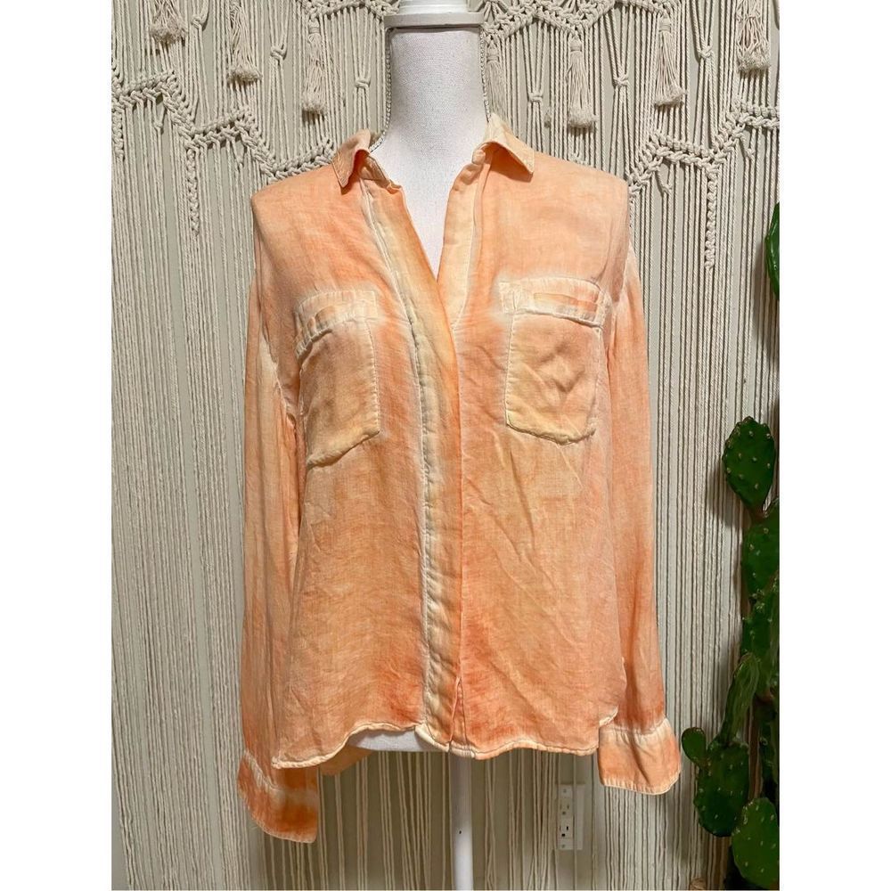 Anthropologie Cloth & Stone Acid Wash Button Down Size L